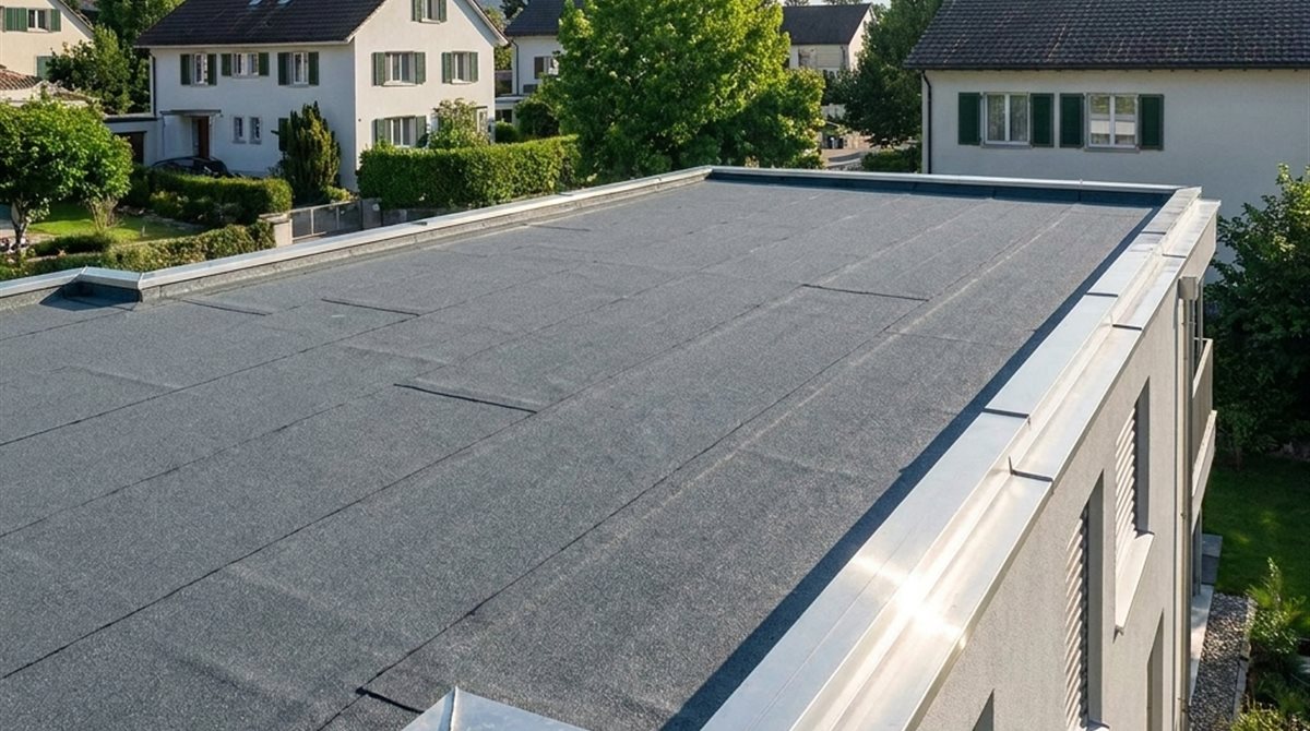 Flachdachsanierung Schweiz – professionelle Abdichtung, Dämmung und Begrünung von Flachdächern durch KontrastBau